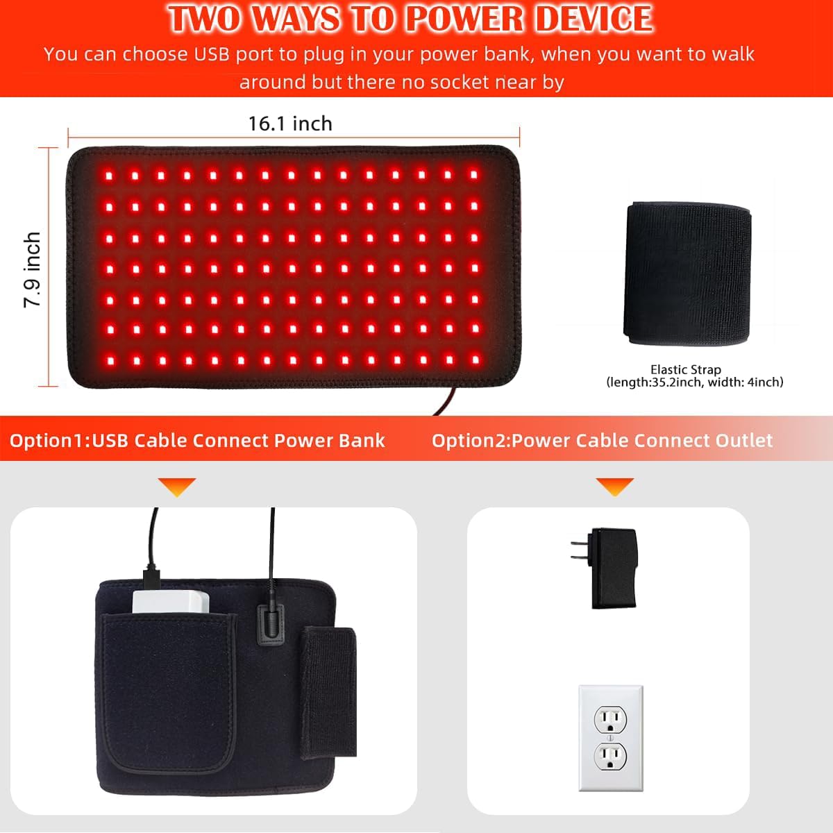 Red Light Therapy Infrared Light Therapy Pad for Body Pain NIR Deep Therapy