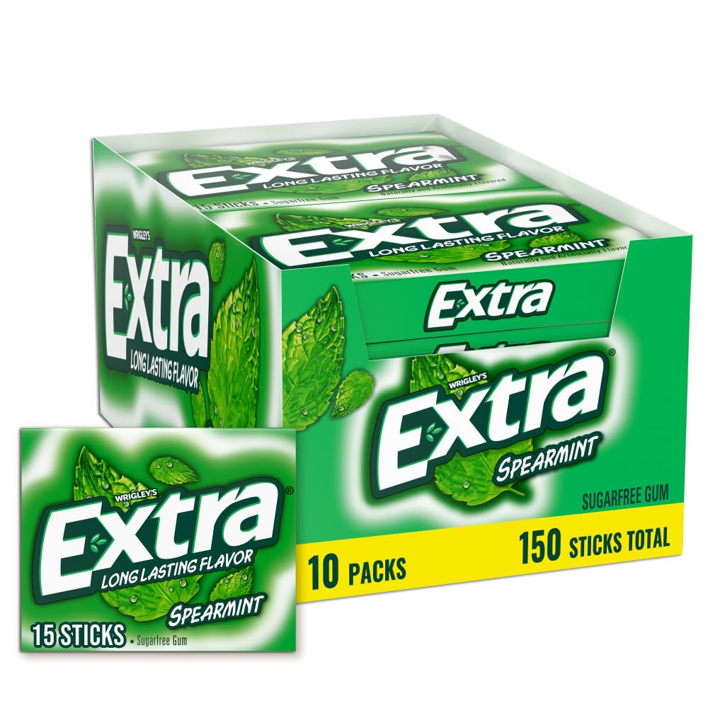 Extra Gum Spearmint Sugarfree Gum Bulk, Individually Wrapped, Perfect for