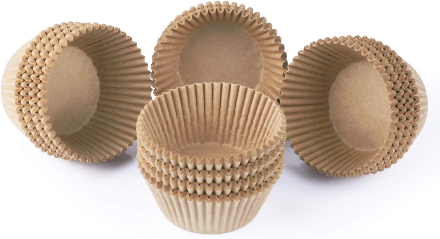 Caperci Standard Natural Cupcake Liners 500 Count, No Smell, Grease-Proof