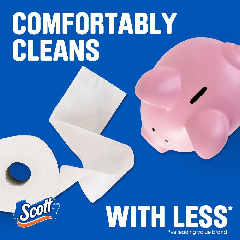 Scott ComfortPlus Toilet Paper, 12 Triple Rolls, 231 Sheets per Roll