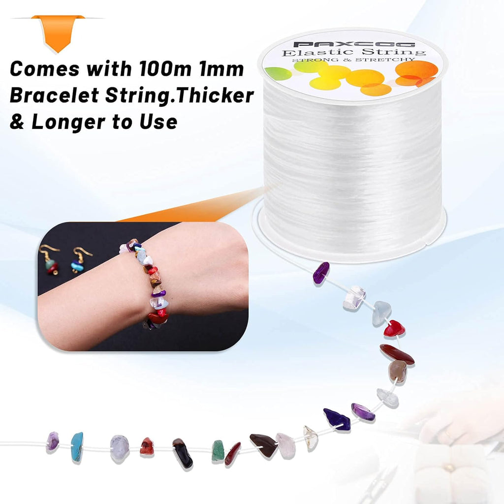 Paxcoo Elastic Bracelet String Cord Stretch Bead Cord for Jewelry Making and
