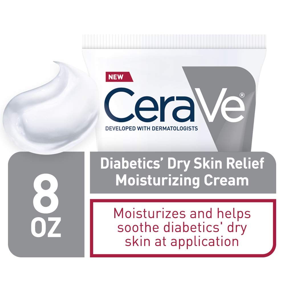 CeraVe Moisturizing Cream for Diabetics‰۪ Dry Skin, Urea Cream with Bilberry