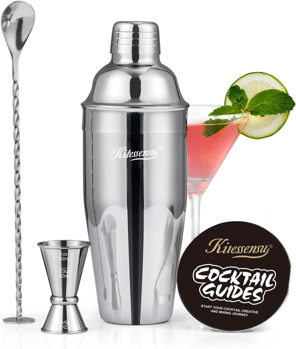 Cocktail Shaker, KITESSENSU 24oz Drink Shaker with Bartender Strainer