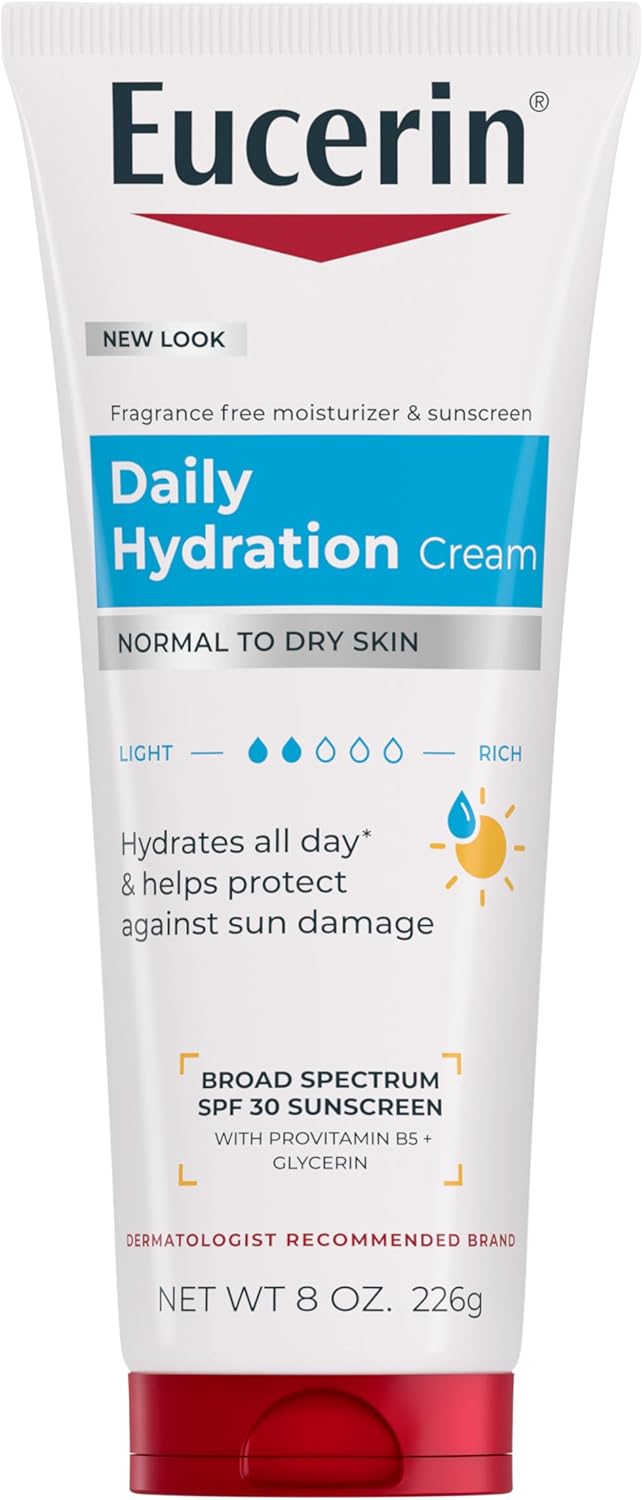 Eucerin Daily Hydration Broad Spectrum SPF 30 Sunscreen Body Cream for Dry