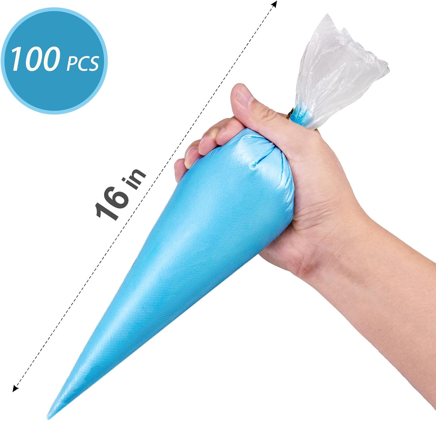 16 Inch Piping Bags Disposable, 100Pcs Large Pastry Bags, Frosting Bags, Cake