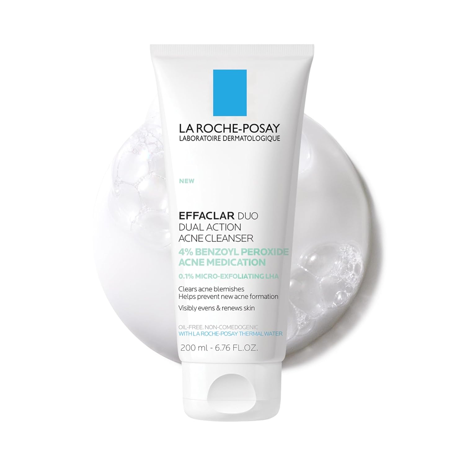 La Roche-Posay Effaclar Dual Acne Face Wash With 4% Benzoyl Peroxide & LHA