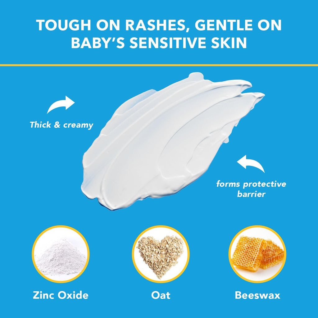 Triple Paste Diaper Rash Cream, Hypoallergenic Medicated Ointment for Babies