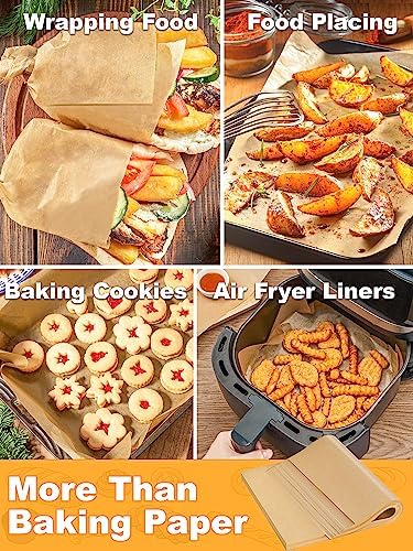 SMARTAKE 200 Pcs Parchment Paper Baking Sheets, 12x16 Inches, Non-Stick