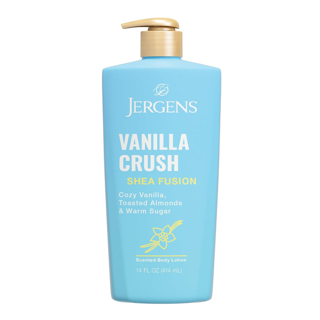 Jergens Shea Fusion Vanilla Crush Body Lotion for Dry Skin, Moisturizing Body