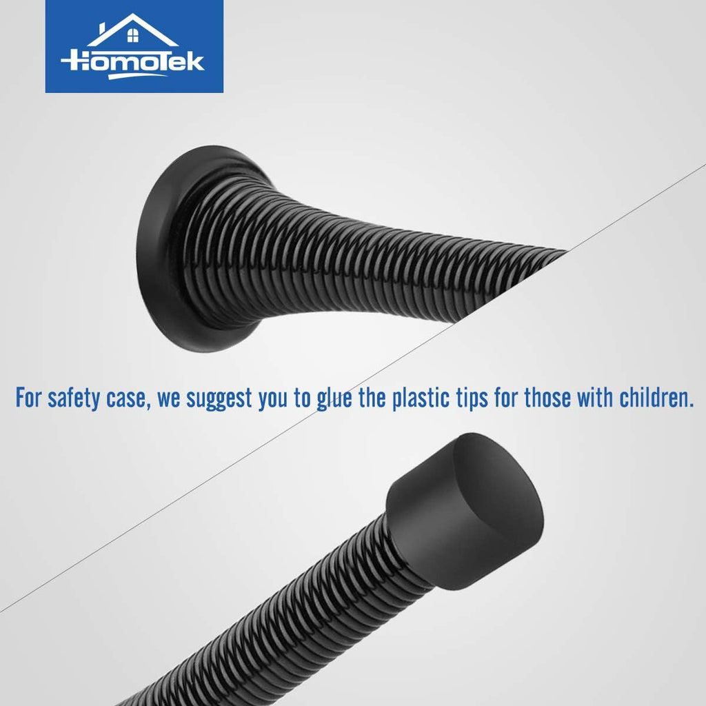 HOMOTEK 12 Pack Black Spring Door Stops,3-1/8" Heavy Duty - Flexible Door