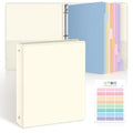 SKYDUE 1 Inch 3 Ring Binder with 8 Tab Dividers & 24 Labels, Pastel Binder