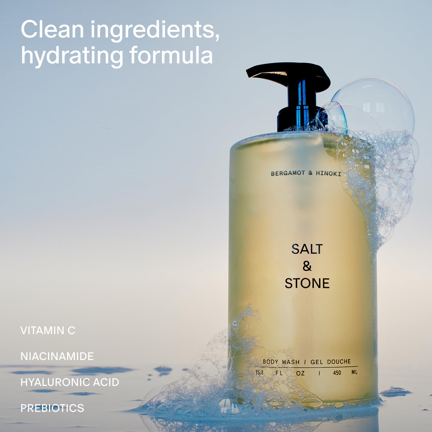 Salt & Stone Body Wash with Antioxidants for Deep Moisture