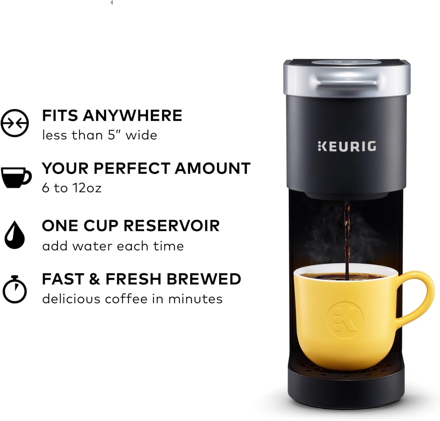 Keurig K-Mini Single Serve K-Cup Pod Coffee Maker, 6 to 12oz Brew size, with