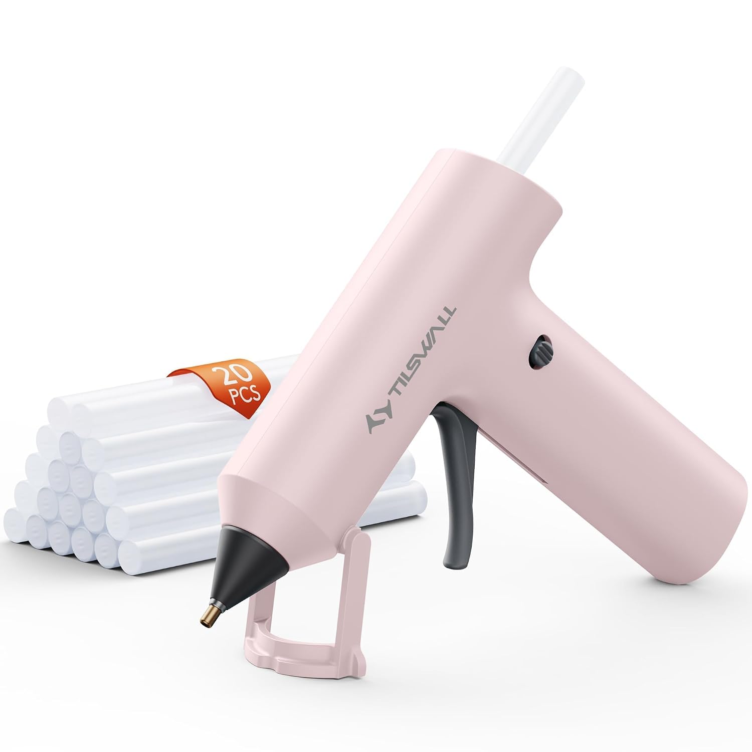 Tilswall Cordless Hot Glue Gun, W106s, Fast Preheating with 2Ah Battery