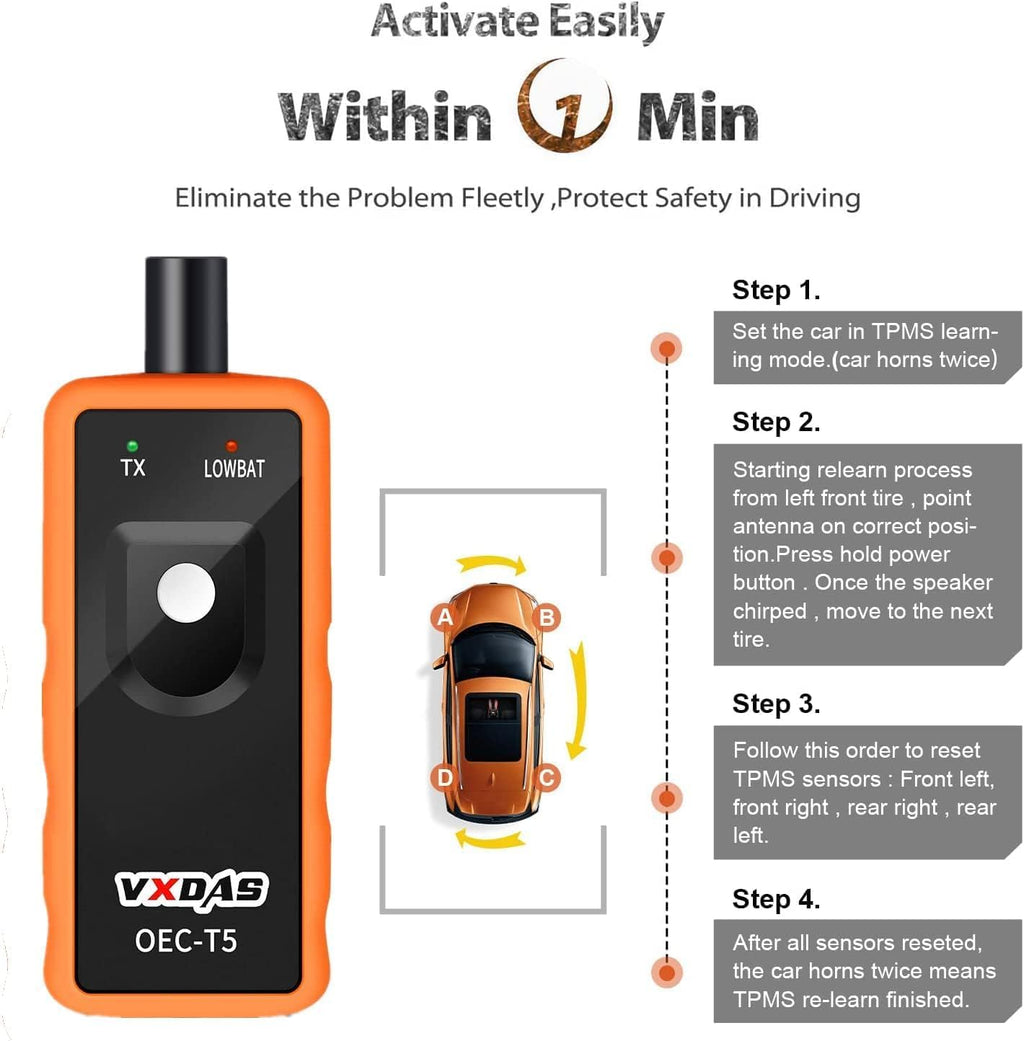 VXDAS TPMS Relearn Tool Only for GM Vehicles (2006-2024