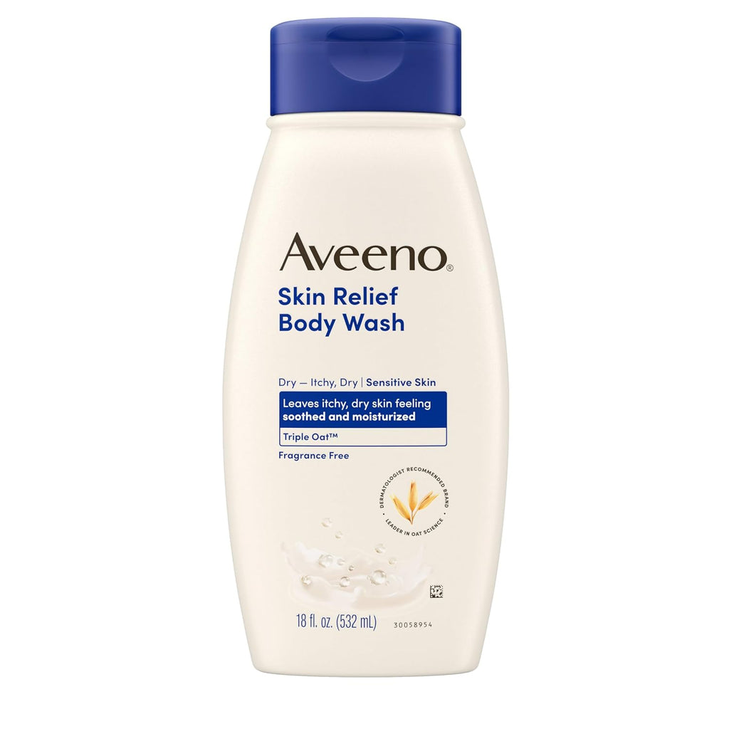 Aveeno Skin Relief Body Wash, Fragrance-Free with Triple Oat complex, Gentle
