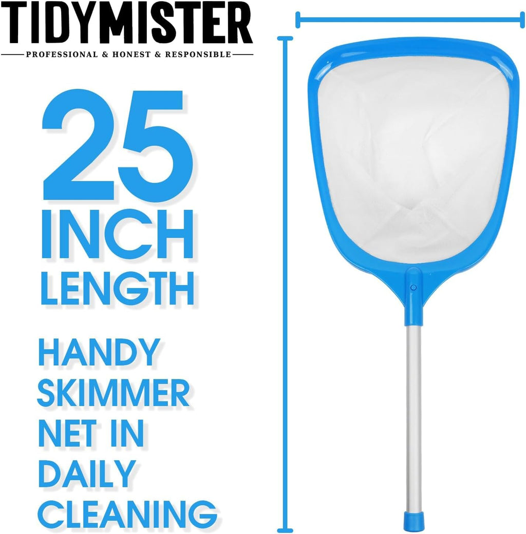 TidyMister Hot Tub Skimmer Spa Net with 12'' Aluminum Pole Ultra Fine Mesh