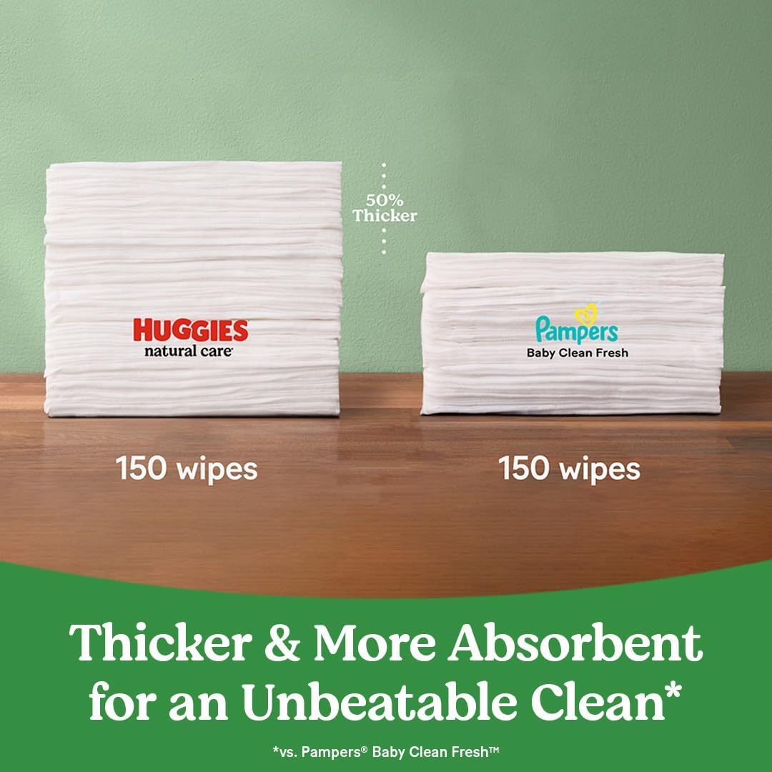 Huggies Natural Care Sensitive Baby Wipes, Unscented, Hypoallergenic, 99%
