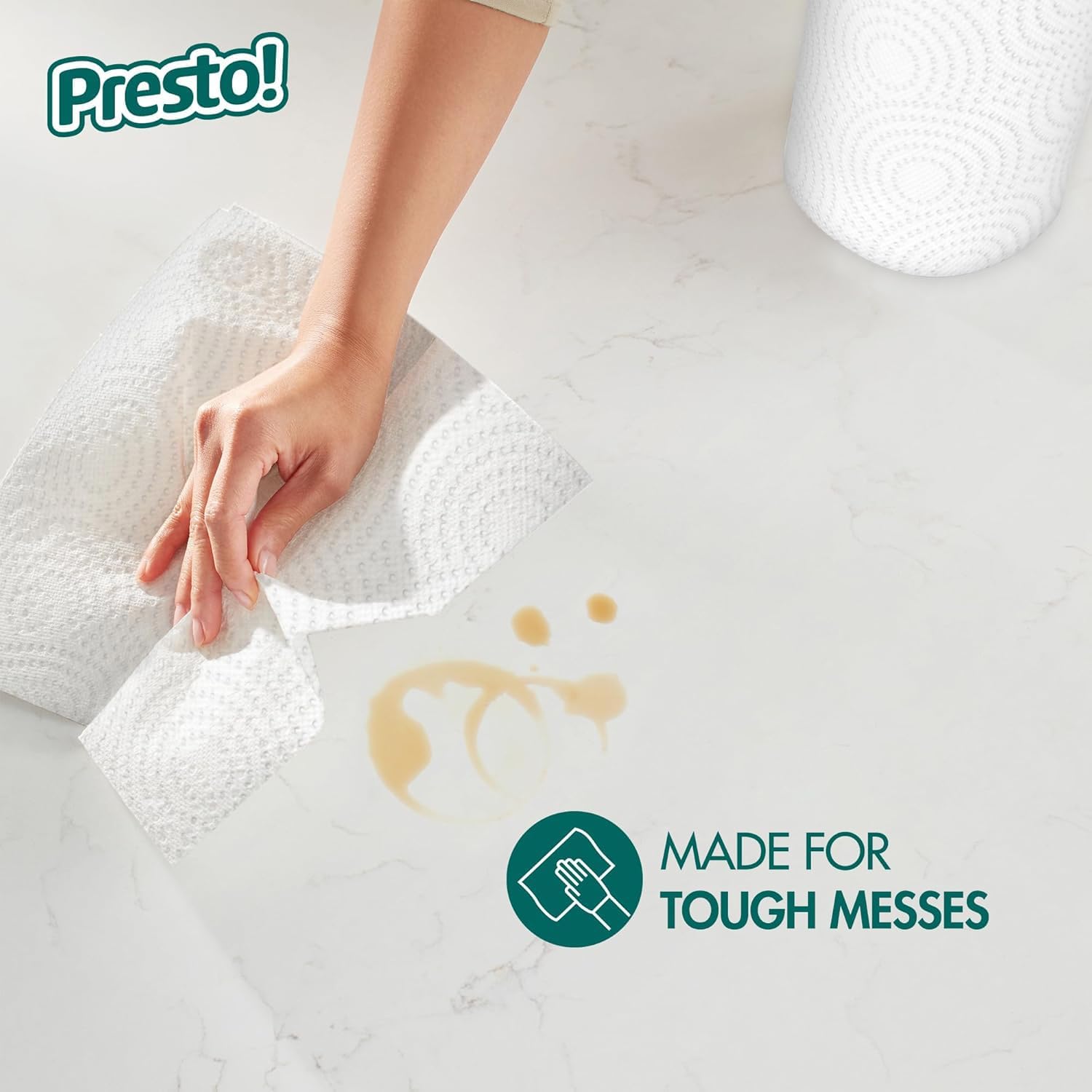 Amazon Brand - Presto! Ultra-Strong Premium Paper Towels, 158 Sheet Huge roll