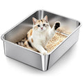 Stainless Steel High Sides Cat Litter Box,Medium