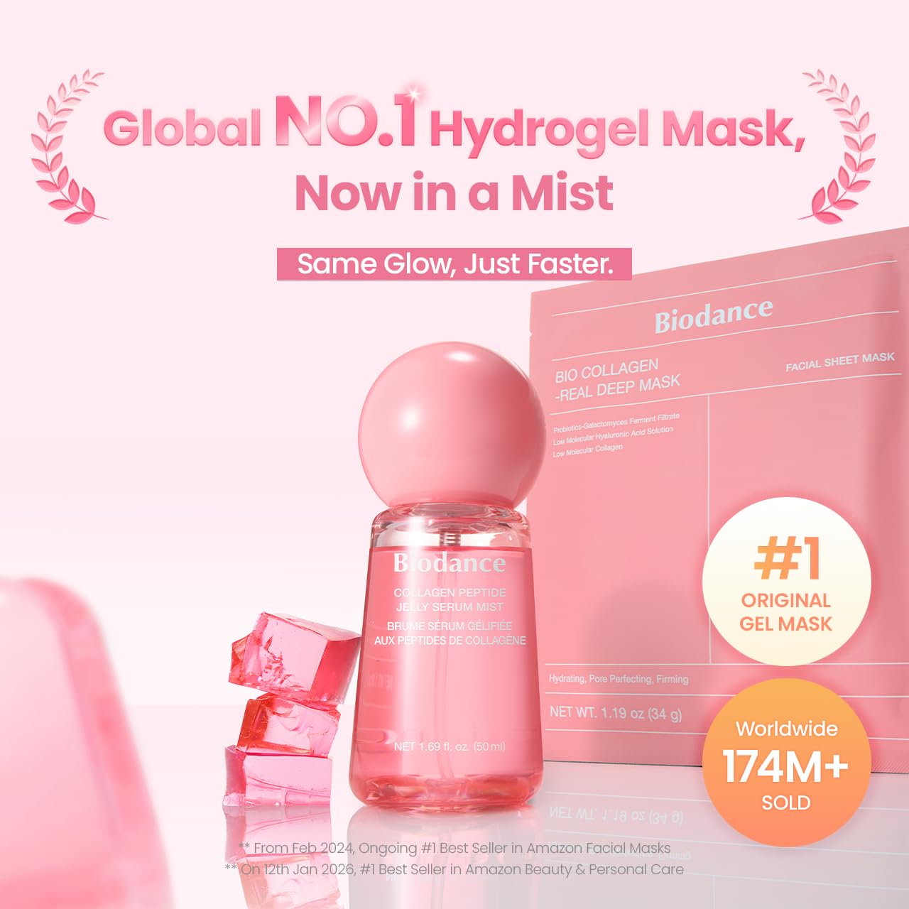 BIODANCE Collagen Peptides Jelly Serum Mist, Hydrating Face Mist, Plumping