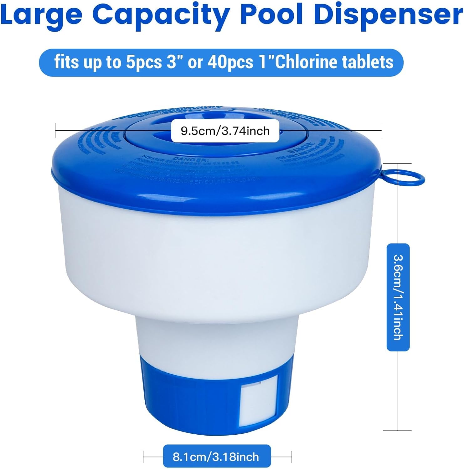 Pool Chlorine Floater for Pools Fits 3" Tablets,7" Diameter Chlorine Tablet