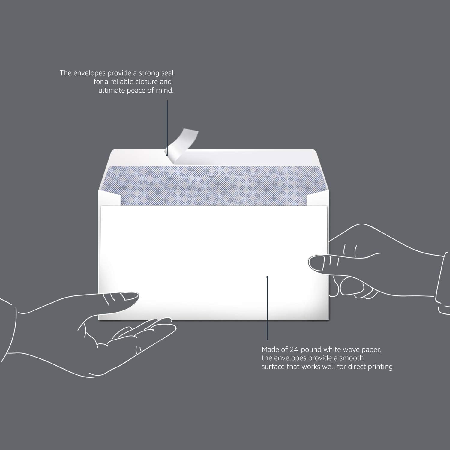 Amazon Basics #6 3/4 Security-Tinted Self-Seal Envelopes for Home & Office