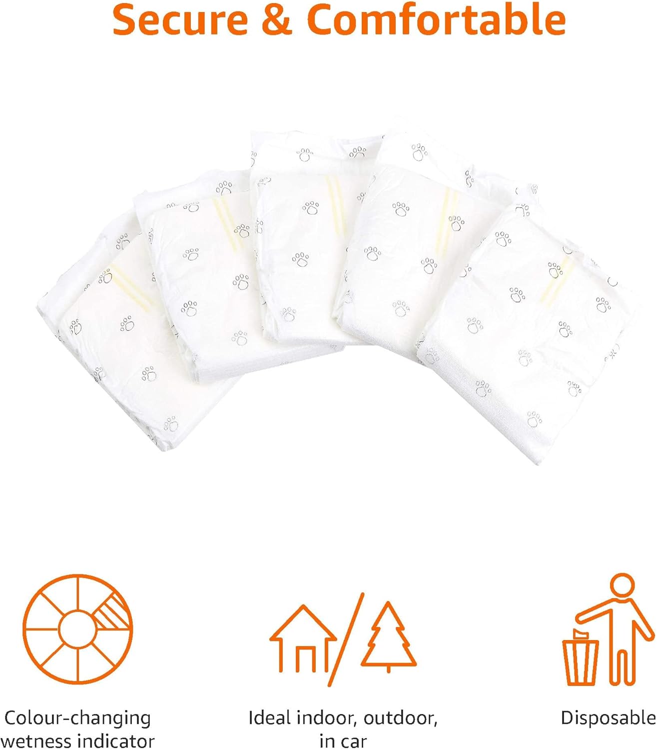 Amazon Basics Absorbent, Leakproof Male Dog Wrap Disposable Diapers with