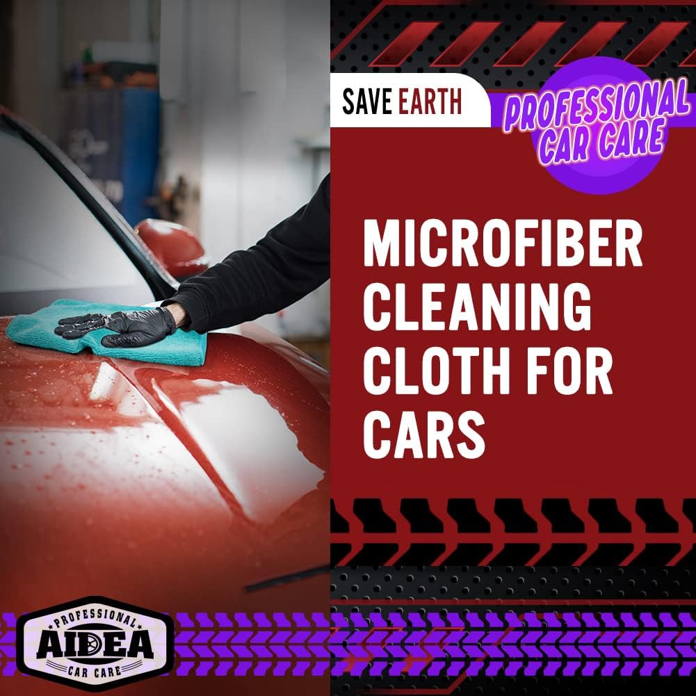 AIDEA Microfiber Cleaning Cloth, 50PK, Microfiber Towels for Cars, Premium