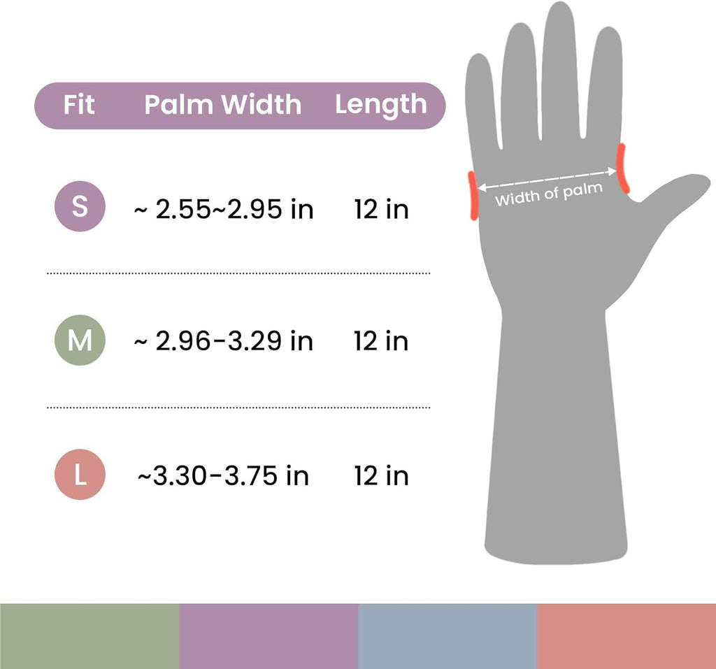 Rubber Cleaning Gloves for Dishwashing, 4 Pairs Reusable Kitchen Gloves for
