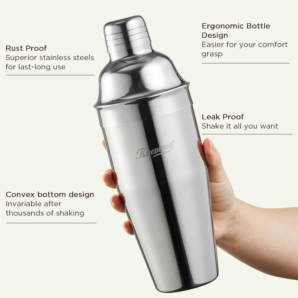 Cocktail Shaker, KITESSENSU 24oz Drink Shaker with Bartender Strainer