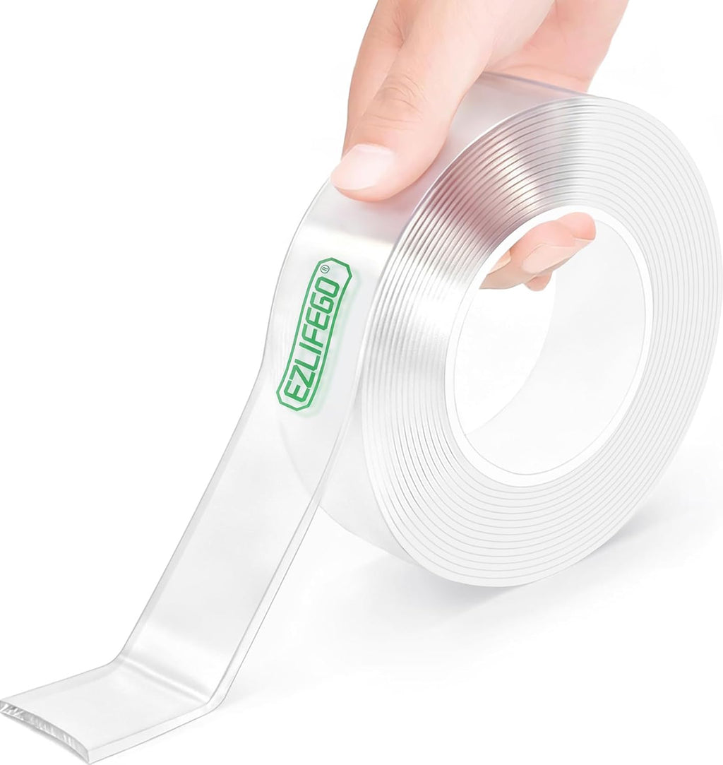 EZlifego Double Sided Tape Heavy Duty, Nano Double Sided Adhesive Tape, Clear