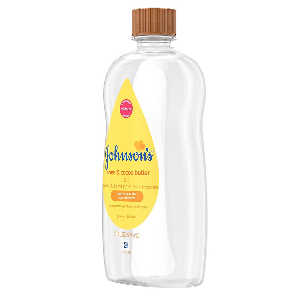 Johnson's Baby Oil, Mineral Oil Enriched with Shea & Cocoa Butter to Prevent