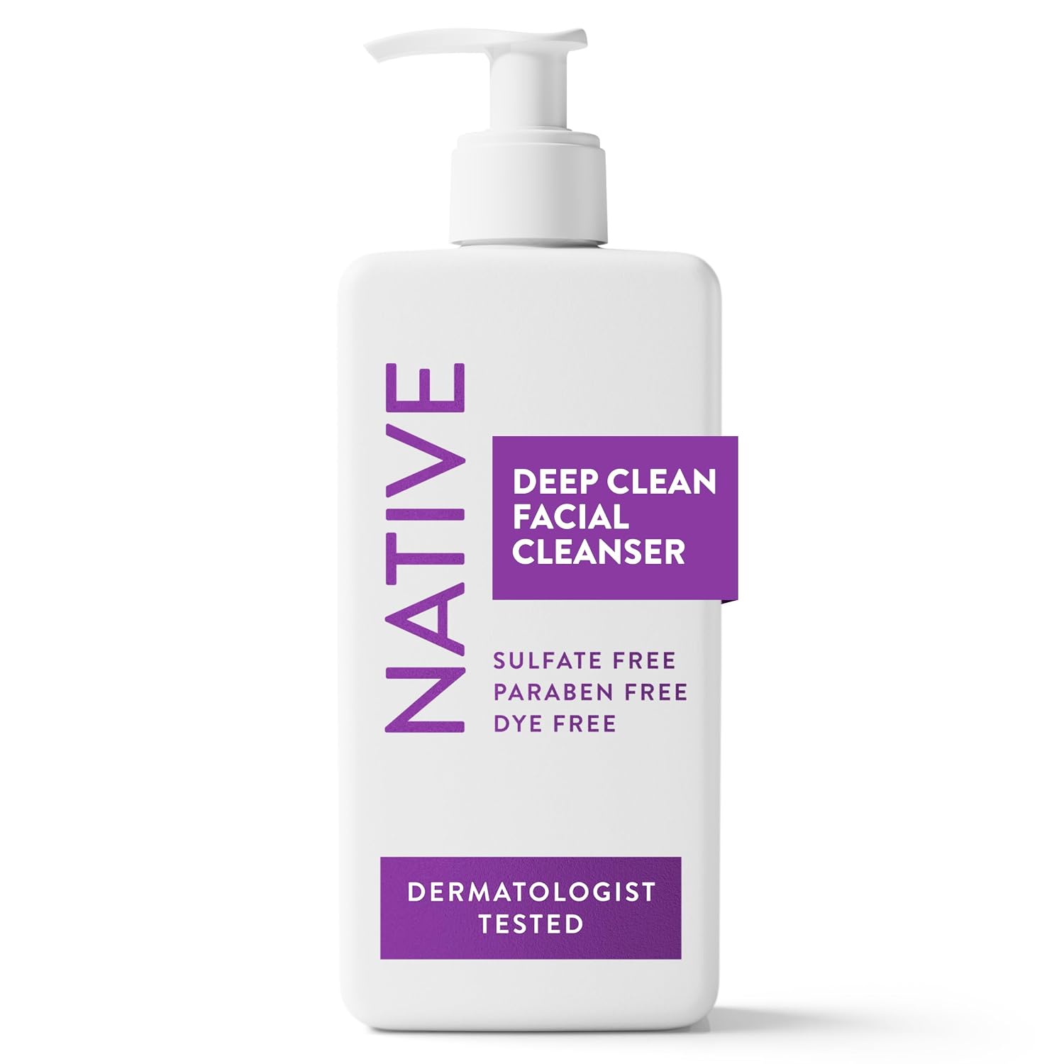 Native Deep Cleansing Facial Cleanser, for Oily to Combination Skin, Sulfate