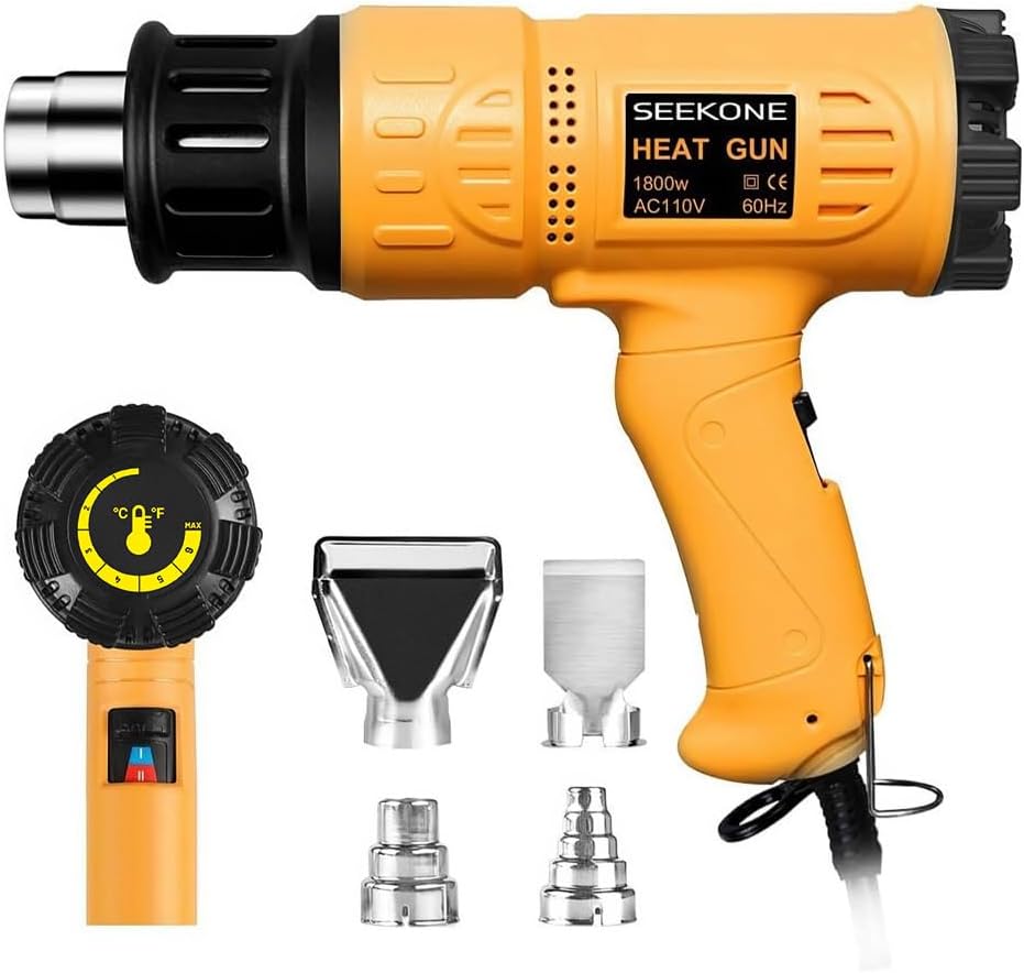 SEEKONE Heat Gun 1800W 122‰ãä-1202‰ãä•?ö50‰ãÄ- 650‰ãĕ?äFast Heating Heavy