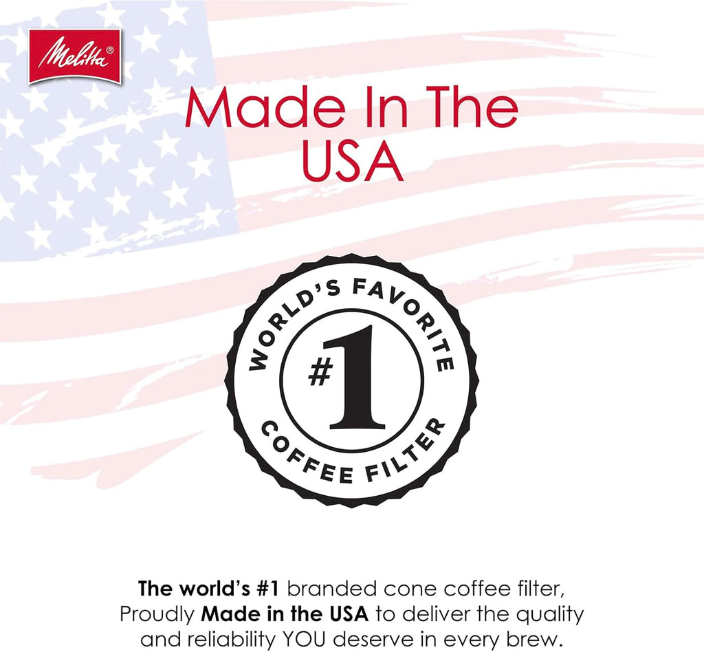 Melitta #4 Cone Coffee Filters, Natural Brown, 100 Count (Pack Of 3), 300