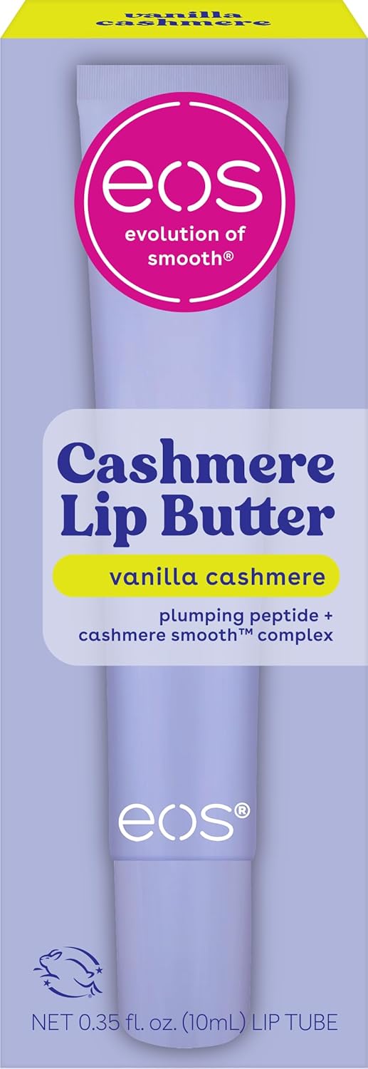eos Cashmere Lip Butter - Vanilla Cashmere, Plumping Peptides, Smoothing, eos