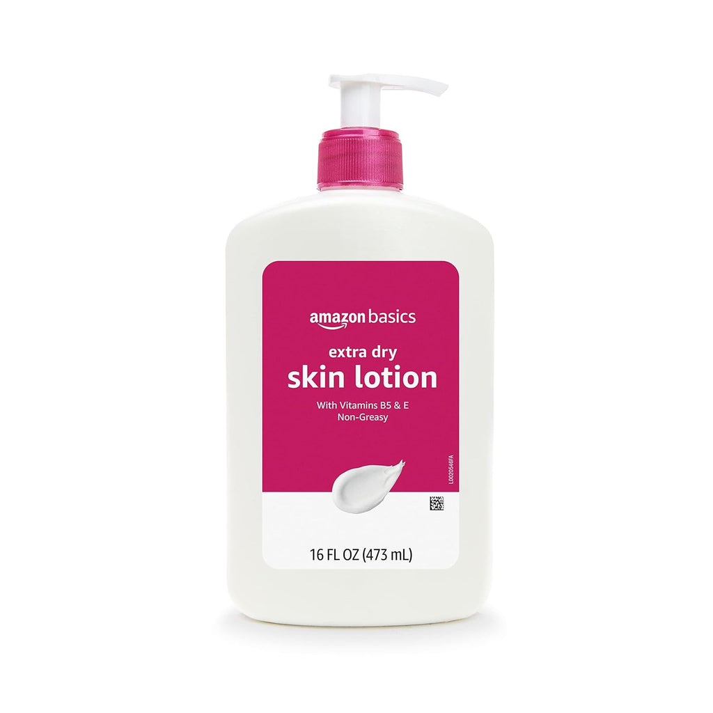 Amazon Basics Body Lotion For Dry Skin with Vitamins B5 & E, Clean Scent, 16
