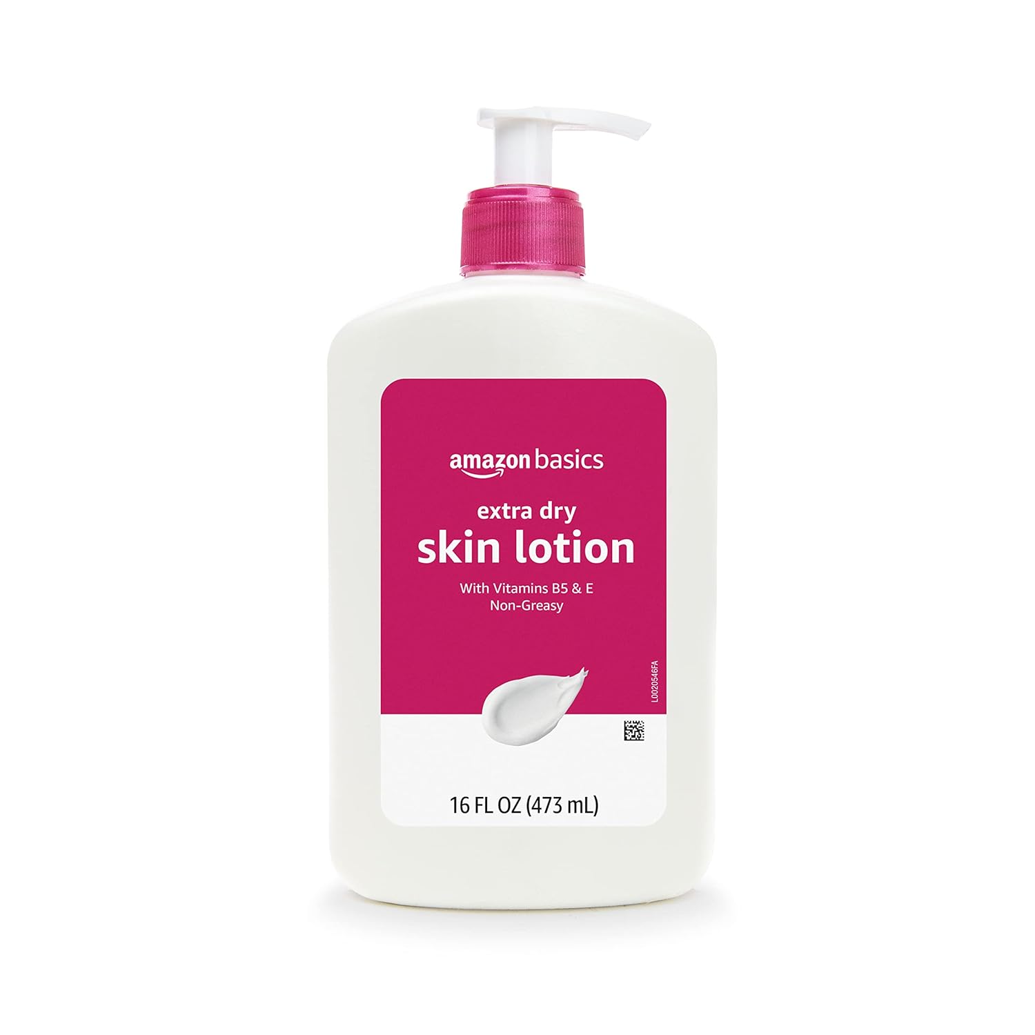 Amazon Basics Body Lotion For Dry Skin with Vitamins B5 & E, Clean Scent, 16