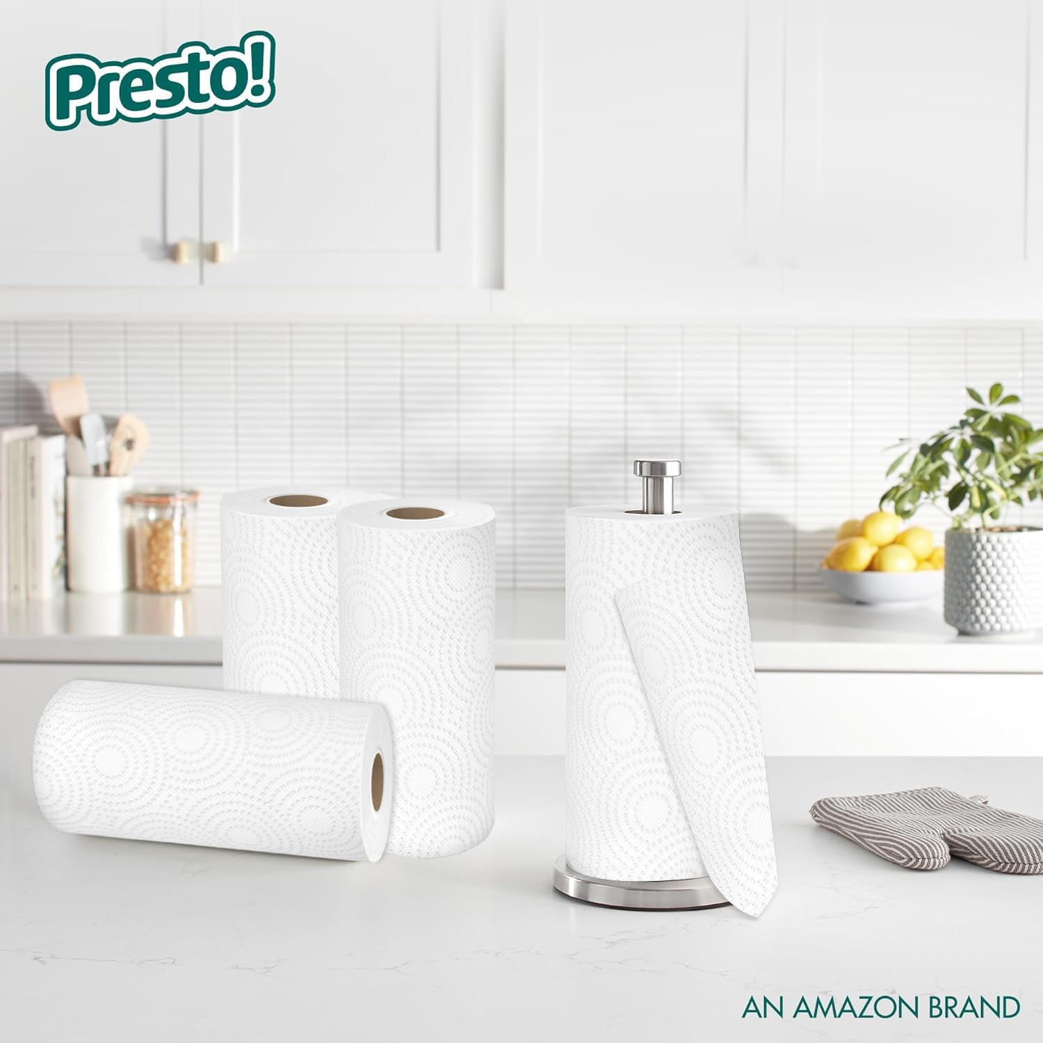 Amazon Brand - Presto! Ultra-Strong Premium Paper Towels, 158 Sheet Huge roll