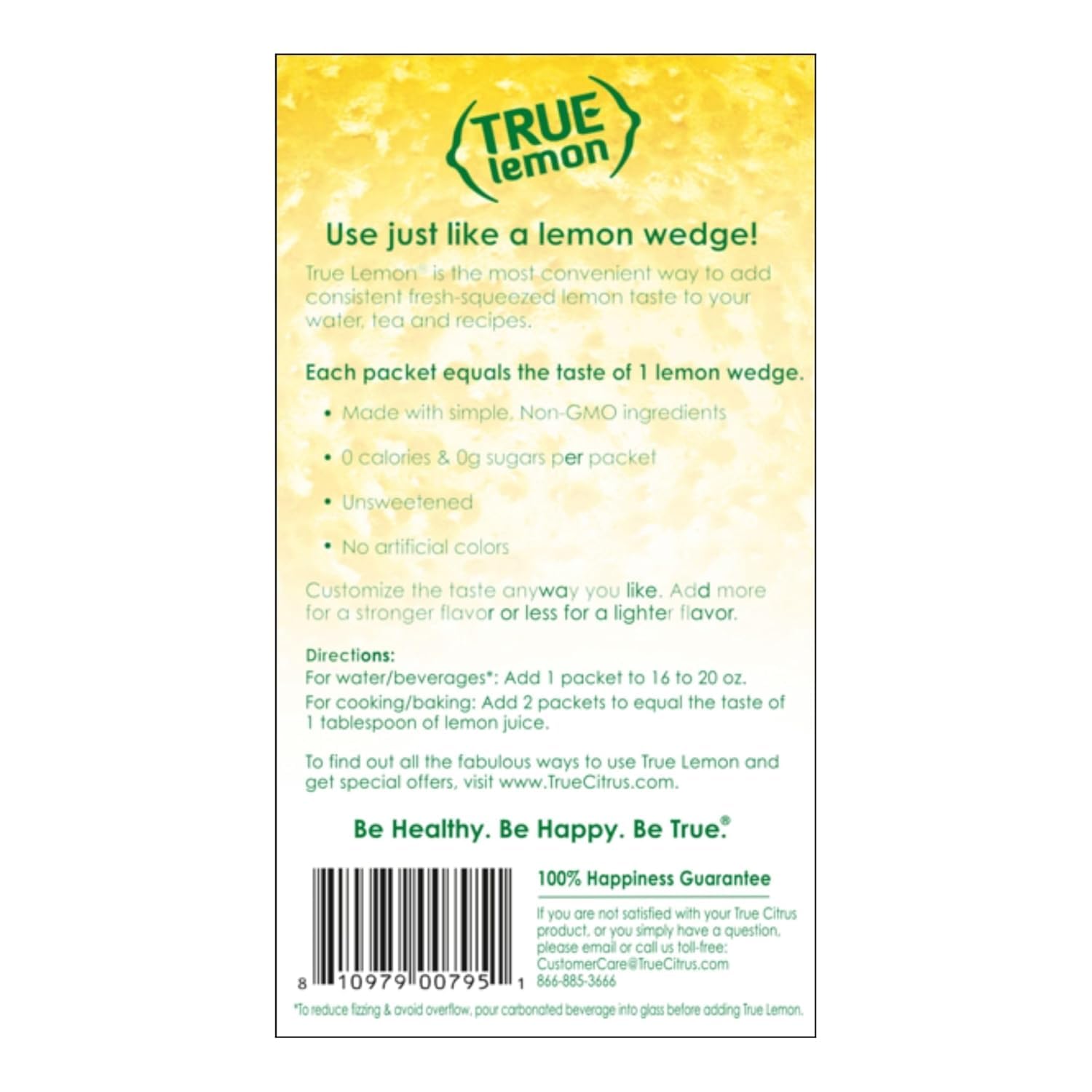 True Lemon 100ct (Pack of 1) - Water Enhancer - Bulk Dispenser - 0 Calorie