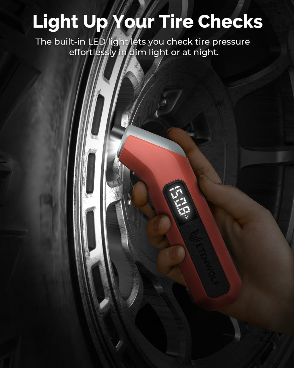 ETENWOLF T300 Digital Tire Pressure Gauge 3-200 PSI, Industrial Tire Gauge