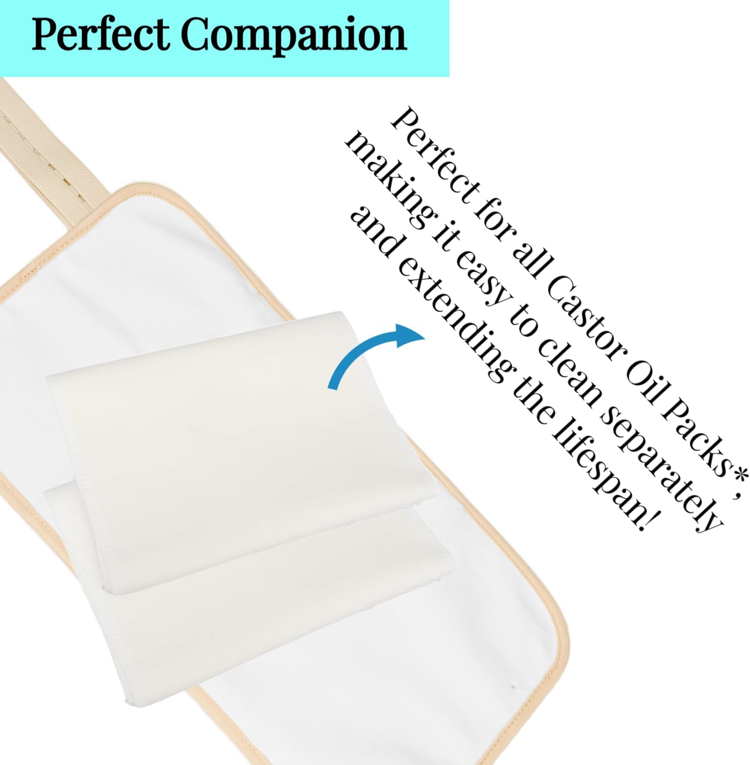 2 Pcs Organic Cotton Flannel for Castor Oil Pack Wrap, Reusable Castor Oil