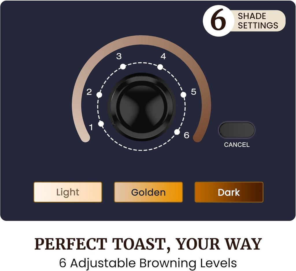 Elite Gourmet 2-Slice Cool Touch Toaster ‰ÛÒ 6 Browning Levels, Extra Wide