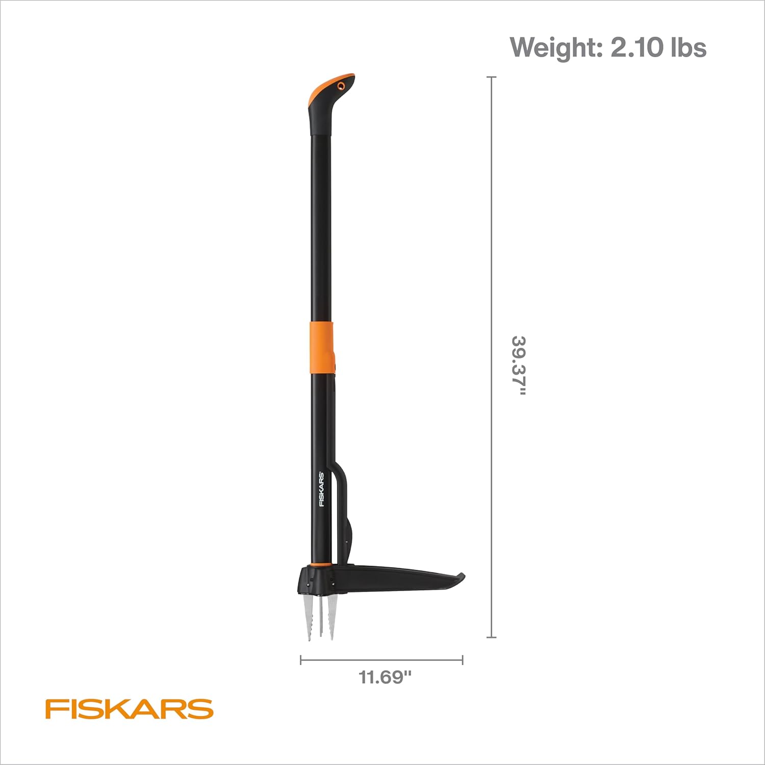 Fiskars Stand-Up Weed Puller Tool, 4 Serrated Stainless Steel Claws Grip