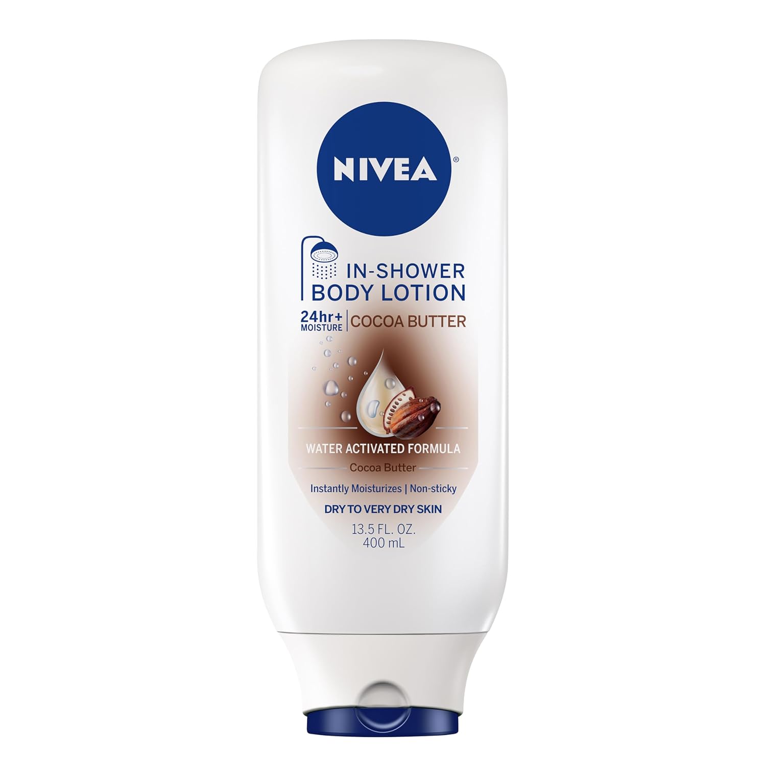 NIVEA Cocoa Butter In Shower Lotion, Water Activated In Shower Moisturizer