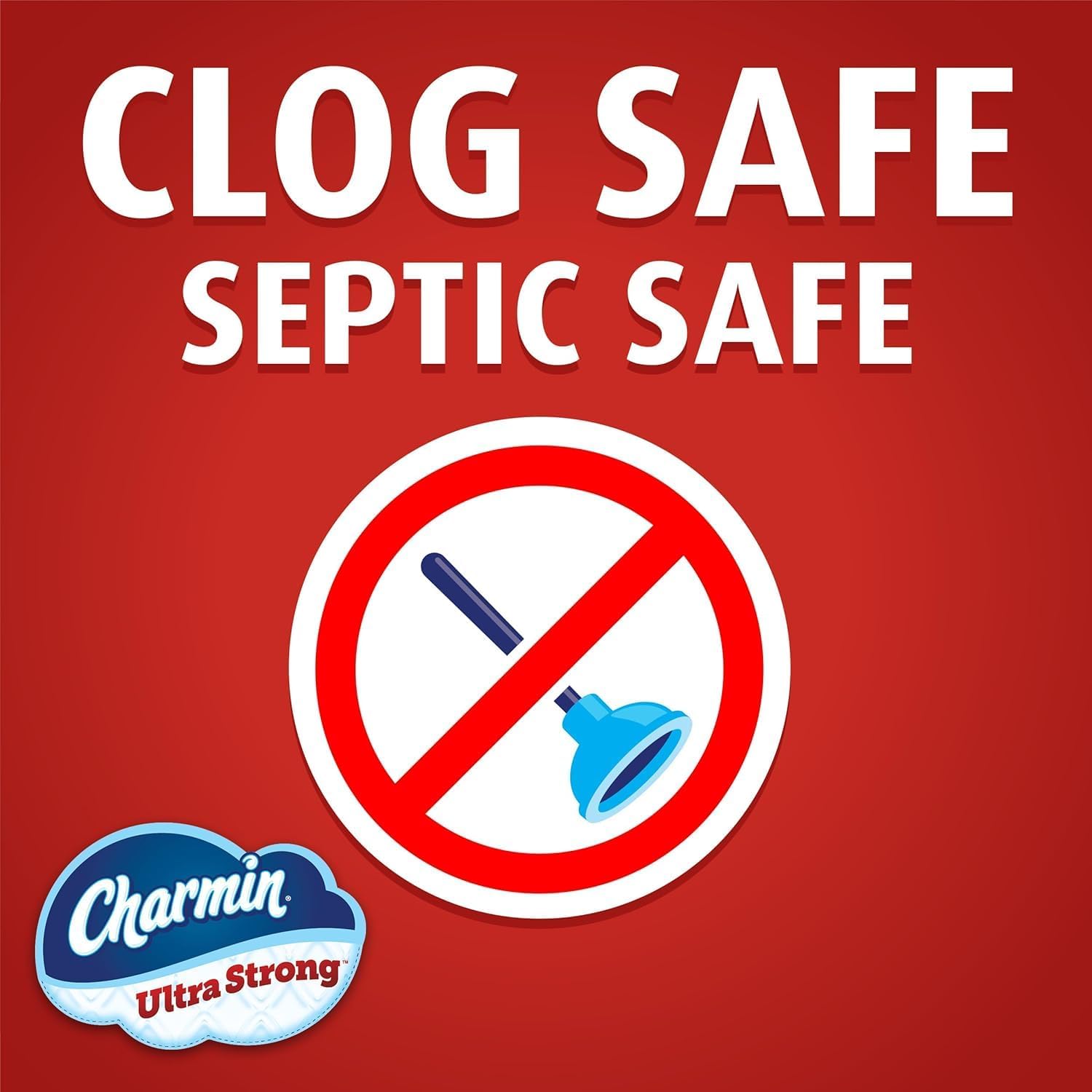 Charmin Ultra Strong Clean Touch Toilet Paper, 24 Family Mega Rolls = 120