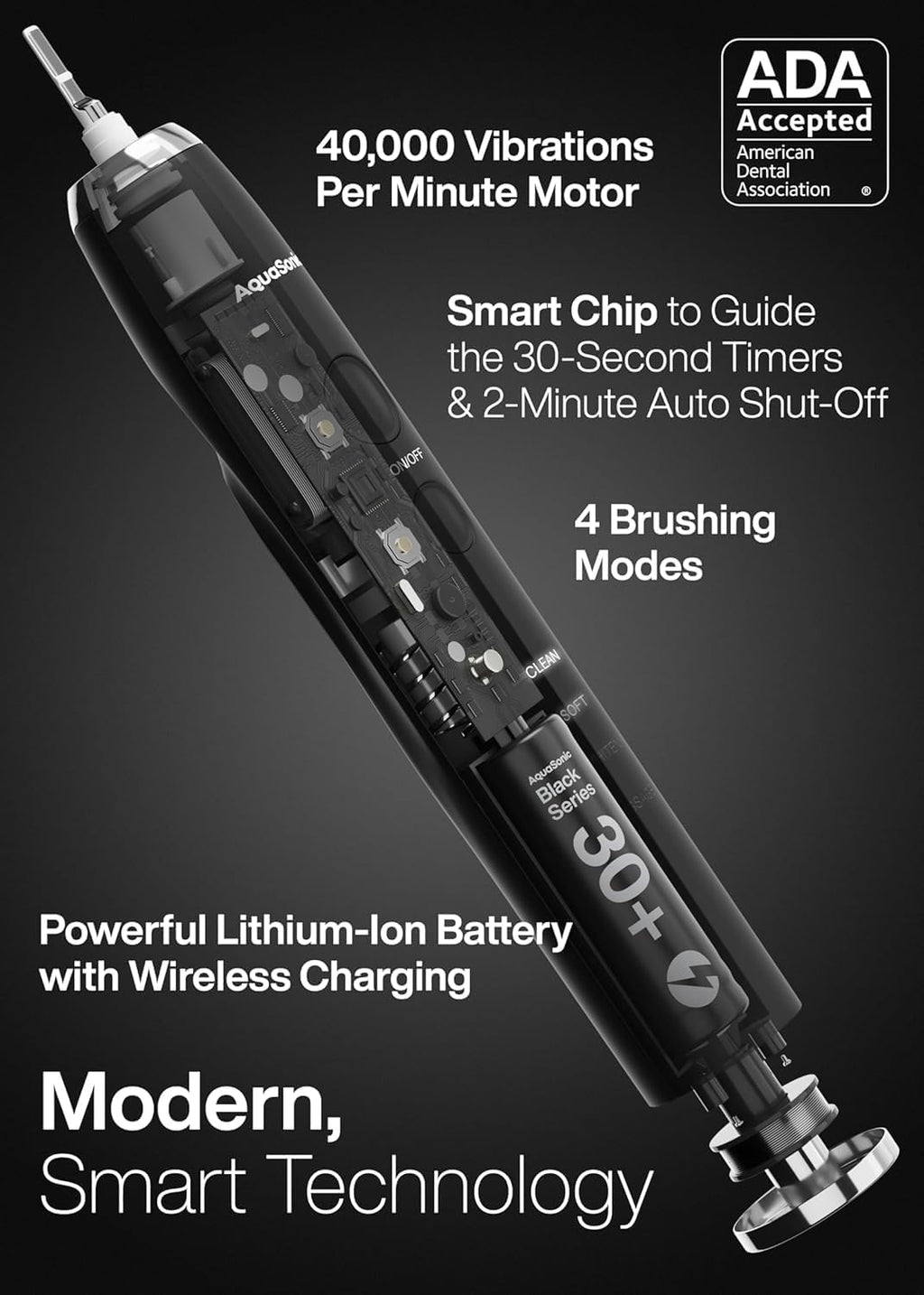 Aquasonic Black Series Ultra Whitening Toothbrush ‰ÛÒ ADA Accepted Electric