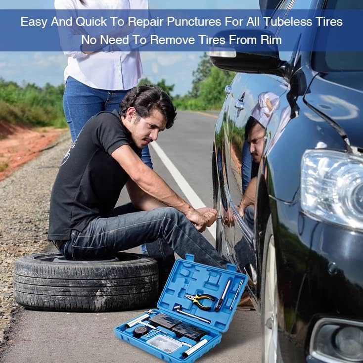AUTOWN Tire Repair Kit - 68pcs Heavy Duty Tire Plug Kit, Universal Tire