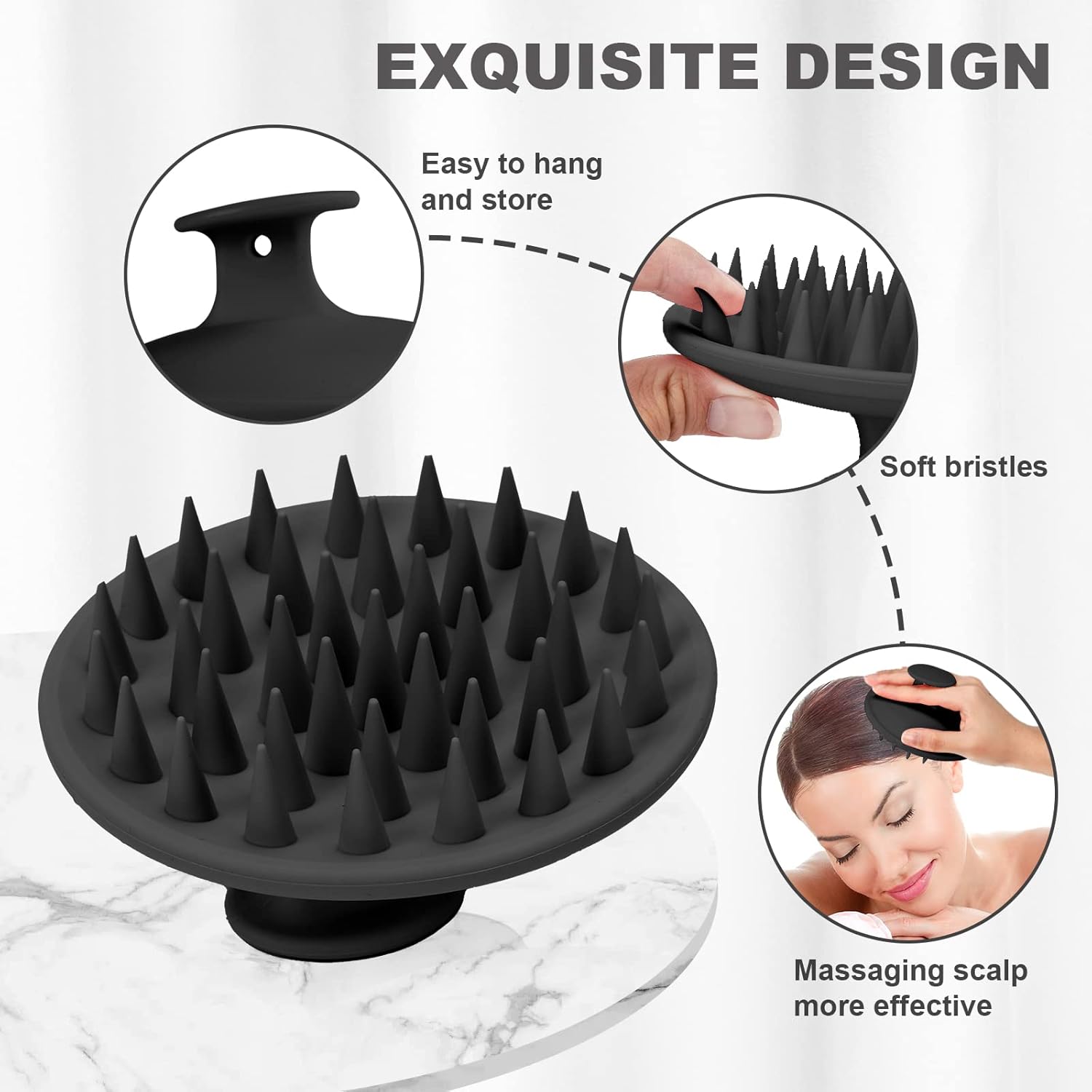 Meartchy Silicone Scalp Massager Shampoo Brush, Scalp Brush for Hair Growth &
